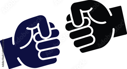 Fist Bump Icon Vector – Hand Gesture Greeting and Team Support Symbol