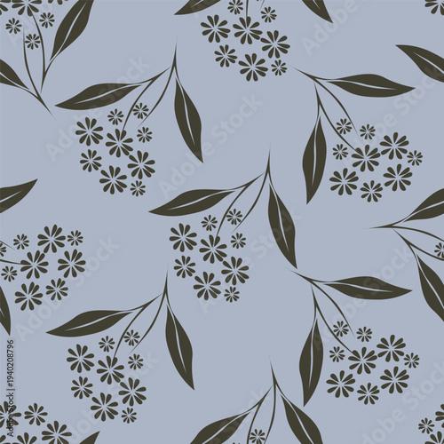 Cute seamless pattern with decorative flowers and leaves can be used for wallpapers, surface textures, textile,linen, kids cloth, pattern fills, page backgrounds and more designs
