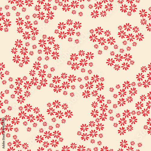 Cute seamless pattern with decorative flowers and leaves can be used for wallpapers, surface textures, textile,linen, kids cloth, pattern fills, page backgrounds and more designs
