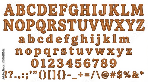 Wallpaper Mural font alphabet in rounded sans serif style from a to z numbers punctuation isolated on white background Torontodigital.ca