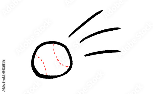 白い野球ボールのミニマルイラスト