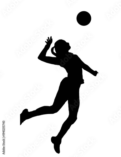 Woman playing volleyball with dynamic movement