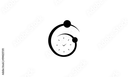 Abstract Clock Design with Spiral and Dots.