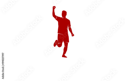 Soccer Star Goal Celebration Silhouette, Forward Football Player Vector Sticker, Iconic Sports Signature Pose for Decals