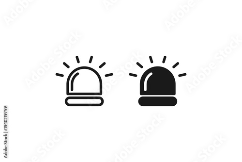 Alarm strobe light vector illustration, warning and alert signal