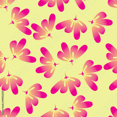 Cute seamless pattern with decorative flowers and leaves can be used for wallpapers, surface textures, textile,linen, kids cloth, pattern fills, page backgrounds and more designs