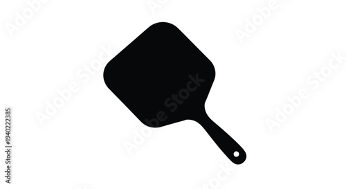 A simple black spatula design against a white background silhouette