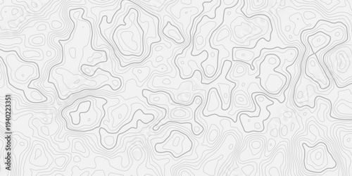 Minimal Abstract Topographic Map with Detailed Contour Lines Seamless Pattern
Geographic Terrain Elevation Relief Background with Modern Line Art Vector Style