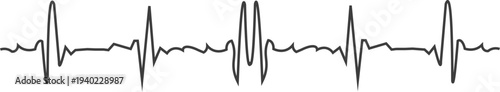 Abstract medical heartbeat waveform ECG line graph for health monitoring and vital signs display