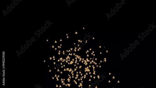 Realistic 3D colorful confetti explosion burst with party popper effect, falling celebration particles on Black screen transparent background with alpha channel, slow motion festive confetti blast. 4k