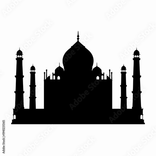 Taj Mahal true silhouette front view