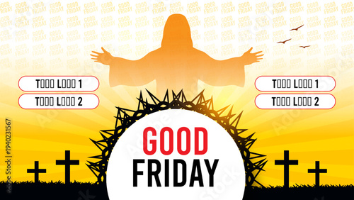 Good Friday, Easter Sunday, holiday Saturday, Mandy Thursday, holy Thursday creative banner, poster, social media post, postcard, background, backdrop, template, greetings card, web banner design
