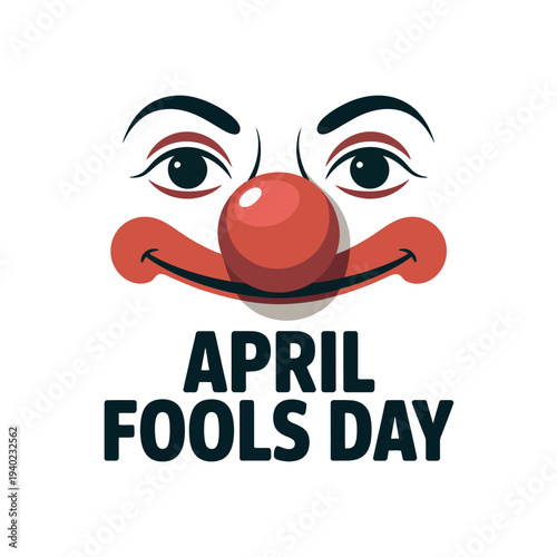 April Fools Day Illustration with Clown Nose and Playful Design