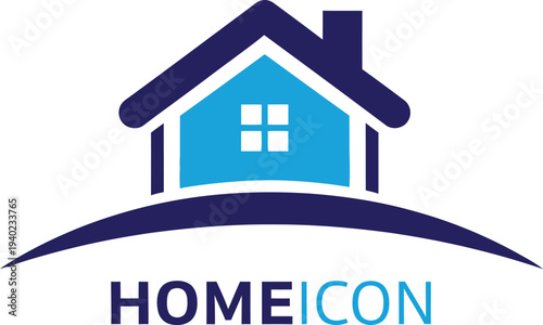Homeicon logo with stylized house and text