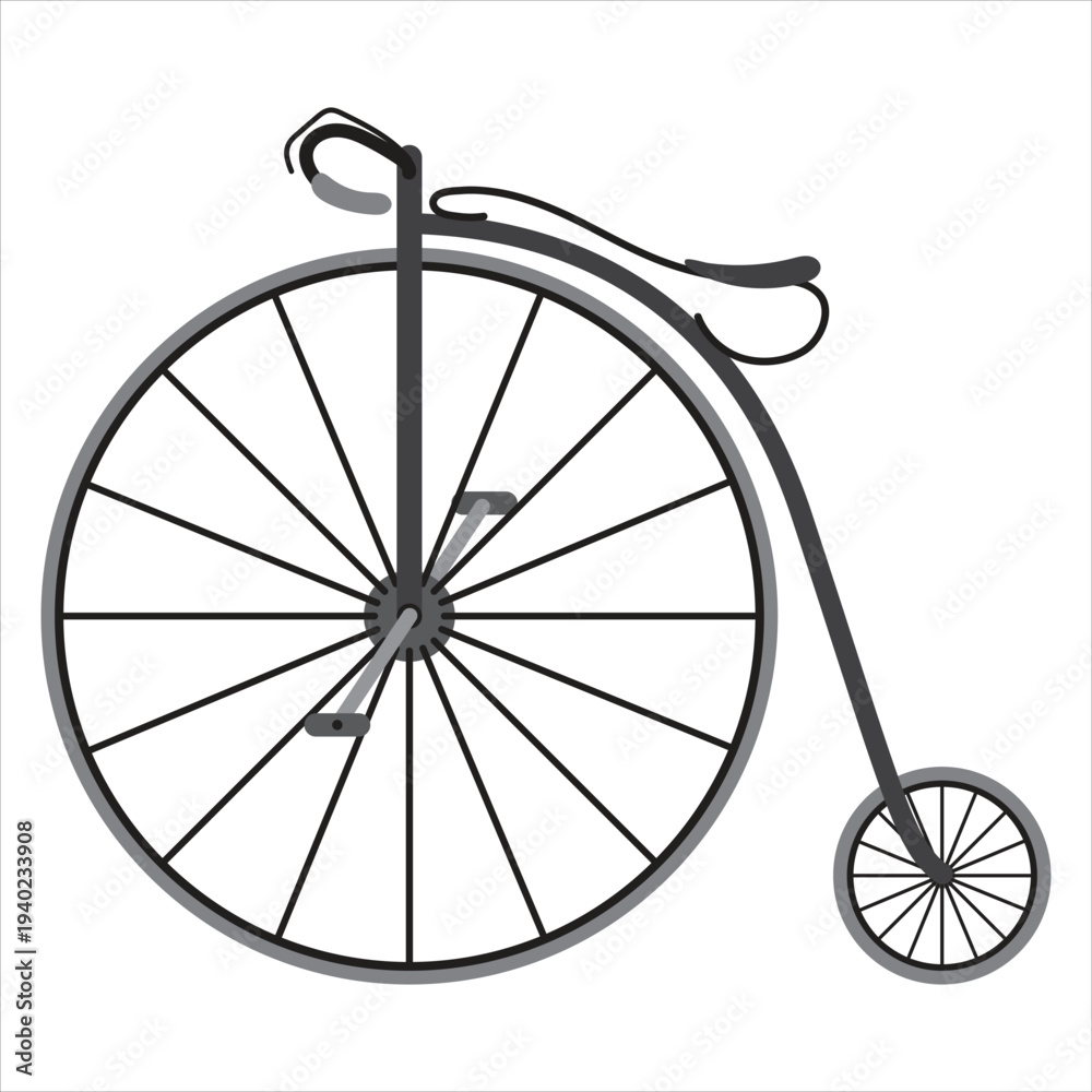 Fototapeta premium Penny farthing bicycle illustration, vintage transportation
