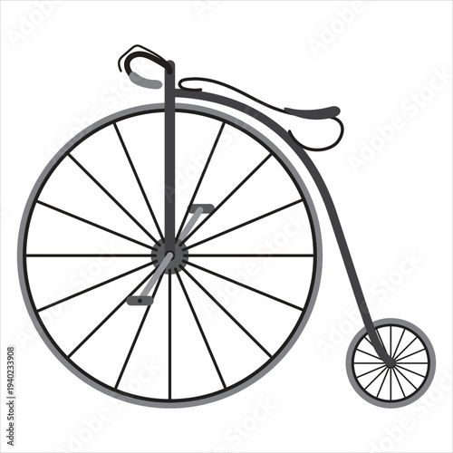 Penny farthing bicycle illustration, vintage transportation