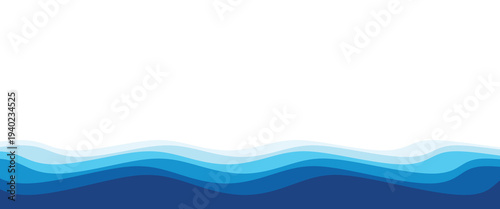 Sea waves layered vector background illustration and sea beach vector illustration.