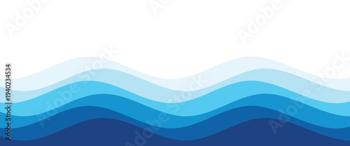 Sea waves layered vector background illustration and sea beach vector illustration.