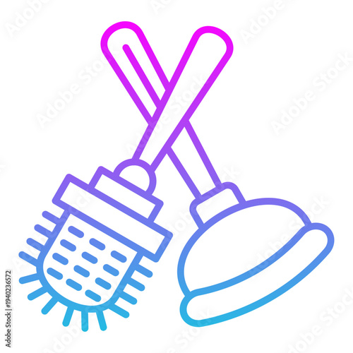 Toilet sweeping Icon
