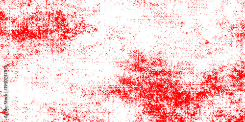 Red abstract grunge background with blood red paint splatters and ink stains creates a textured vector illustration pattern for a Christmas card or artistic wallpaper backdrop