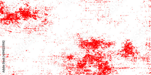 Red blood splatter and ink drop pattern on a grunge texture background with a red paint splash and drip design for a dirty stained vector illustration backdrop