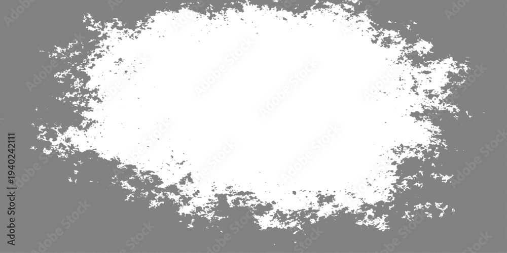 Fototapeta premium Abstract grunge vector background featuring a dirty black ink splash texture and floral paint splatters inside a vintage paper frame design