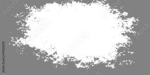 Abstract grunge vector background featuring a dirty black ink splash texture and floral paint splatters inside a vintage paper frame design