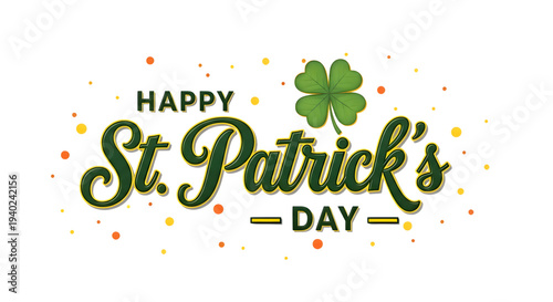St patrick's day greeting with shamrock