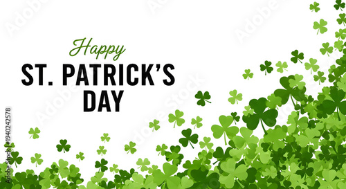 Happy st patrick's day celebration with shamrocks