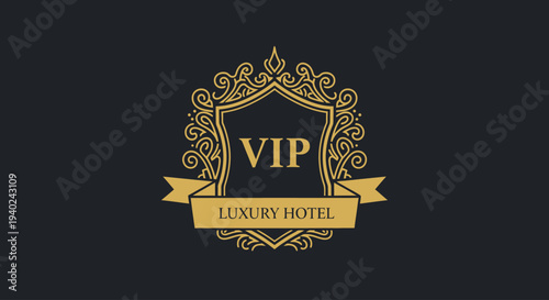 Luxury Hotel VIP Logo Emblem Design.