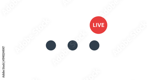 Simple live stream indicator with dots and a red circle silhouette