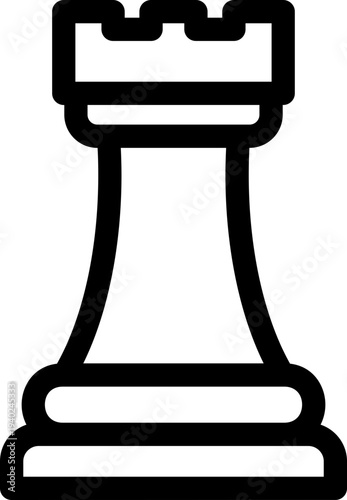 Black chess icon - outline