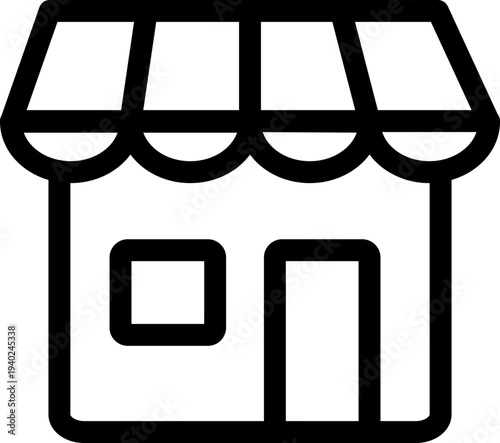 Black shop icon - outline