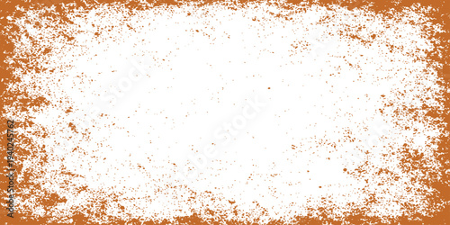 A vintage aged iron surface features a grunge brown rust pattern on an old textured metal plate with a rough dirty wall detail