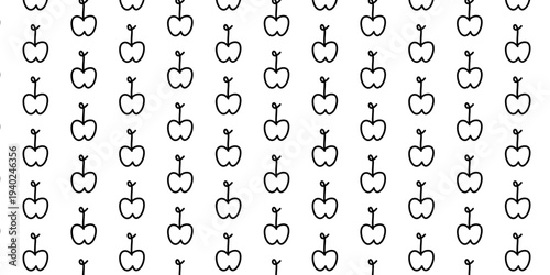 Cherries outline seamless pattern background