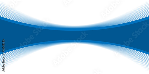 Abstract white and blue wave wide banner background