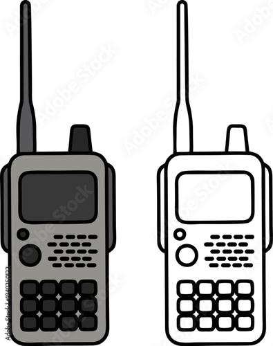 Radio Walkie Talkie Icon Set