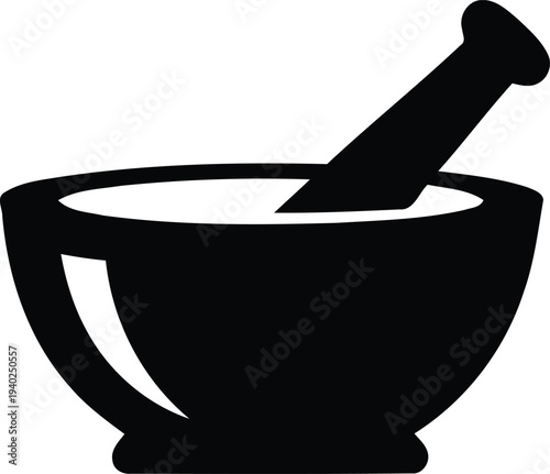 Mortar and pestle silhouette