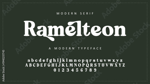 Elegant Font Uppercase Lowercase and Number. Classic Lettering Minimal Fashion Designs. Typography modern serif fonts regular decorative vintage concept. vector illustration