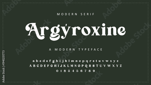 Elegant Font Uppercase Lowercase and Number. Classic Lettering Minimal Fashion Designs. Typography modern serif fonts regular decorative vintage concept. vector illustration