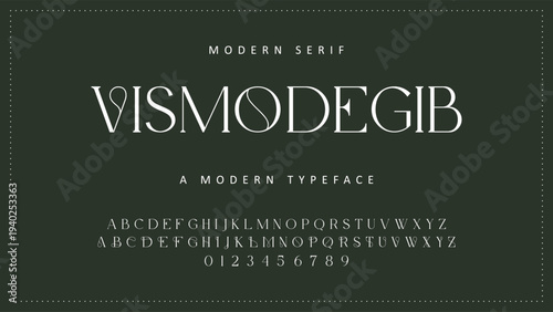 Elegant Font Uppercase Lowercase and Number. Classic Lettering Minimal Fashion Designs. Typography modern serif fonts regular decorative vintage concept. vector illustration