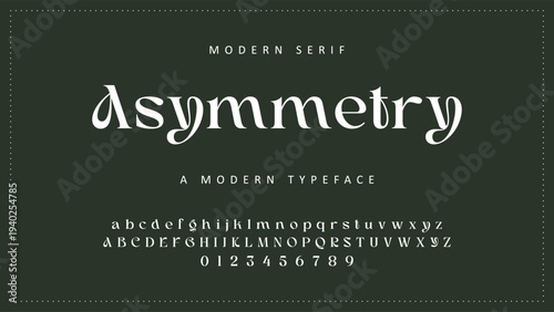 Elegant Font Uppercase Lowercase and Number. Classic Lettering Minimal Fashion Designs. Typography modern serif fonts regular decorative vintage concept. vector illustration
