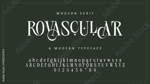 Elegant ligature alphabet letters font logo. Typography luxury classic lettering serif fonts decorative wedding vintage retro logos, design for fashion shop and brand vector illustration