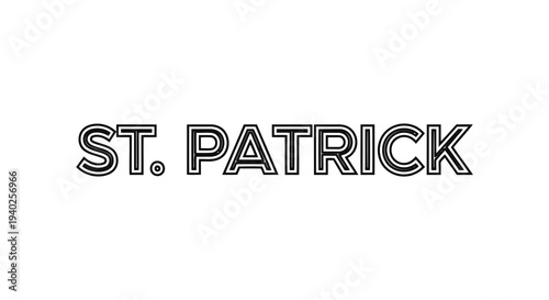 St. patrick text on a white background in a simple font style.