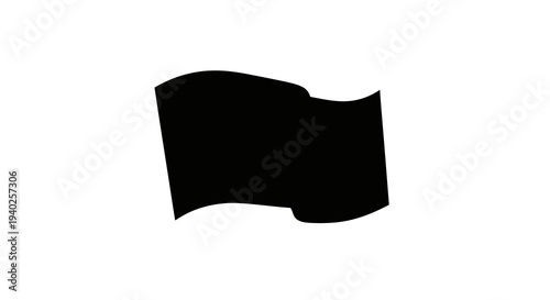A simple black flag silhouette on a white background is displayed.