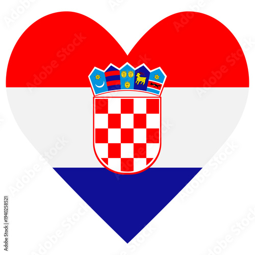 Photos Vector Croatian flag in a heart shape