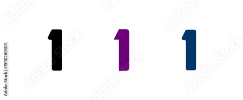 Number 1, digital numeral one, for your logo design, vector illustration 10EPS