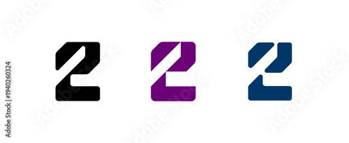 Number 2, digital numeral two, for your logo design, vector illustration 10EPS