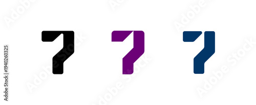 Number 7, digital numeral seven, for your logo design, vector illustration 10EPS