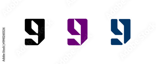 Number 9, digital numeral nine, for your logo design, vector illustration 10EPS